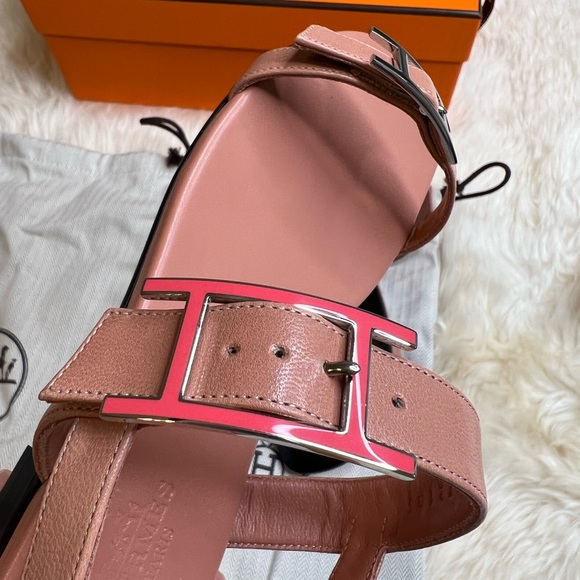 NEW Hermes Cristal Sandals In Rose Aube Size 36 6 Sold Out - Picture 8 of 11